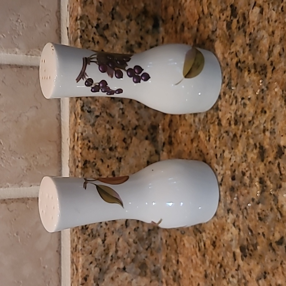 Royal Worcester Evesham Gold salt & Pepper Shaker. Fine Porcelain.